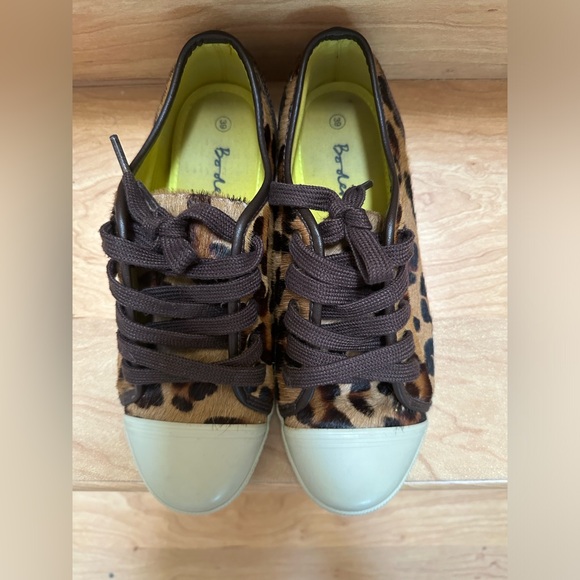 Boden Leopard Print Leather Tennis Trainers Sneakers Size 8 - Picture 5 of 7